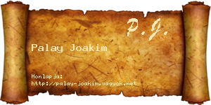 Palay Joakim névjegykártya